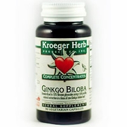 Kroeger Herb, Ginkgo Biloba Complete Concentrate, 90 Vegetarian Capsules