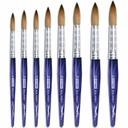 Kyoko Nail Brush, Kolinsky Nail Brush (Short Blue Marble Handle) Round Style # 16, 1 pc