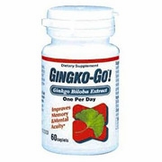 Kyolic/Wakunaga, Ginkgo-Go! Ginkgo Biloba Extract 120mg, 60 Caplets