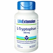Life Extension, L-Tryptophan 500 mg, 90 Vegetarian Capsules