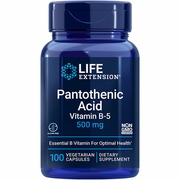 Life Extension, Pantothenic Acid (Vitamin B5) 500 mg, 100 Vegetarian Capsules Life Extension, Pantothenic Acid (Vitamin B5) 500 mg, 100 Vegetarian Capsules