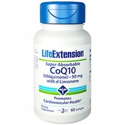 Life Extension, Super-Absorbable CoQ10 Ubiquinone with d-Limonene 50 mg, 60 Softgels