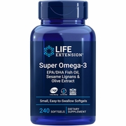 Life Extension, Super Omega-3 EPA/DHA Fish Oil, Sesame Lignans & Olive Extract, 240 Easy-to-Swallow Softgels