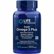Life Extension, Super Omega-3 Plus EPA/DHA Fish Oil, Sesame Lignans, Olive Extract, Krill & Astaxanthin, 120 Softgels