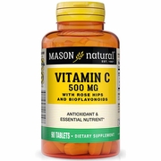 Mason Natural, Vitamin C 500 mg with Rose Hips & Bioflavonoid Complex, 90 Tablets