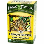Mate Factor, Lemon Ginger Organic Yerba Mate Herb Tea, 20 Tea Bags