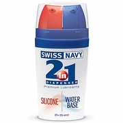 MD Science Lab, Swiss Navy 2-in-1 Dispenser, Silicone & Water Based Premium Lubricants, 25+25 ml