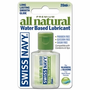 MD Science Lab, Swiss Navy Carded J-Hook Mini Water Based Lube, All Natural, 20 ml
