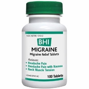 MediNatura, BHI Migraine Relief, 100 Tablets