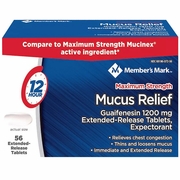 Member's Mark, Mucus Relief, Maximum Strength, 56 Extended-Release Tablets