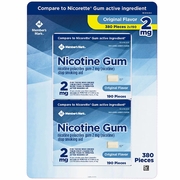 Member's Mark, Nicotine Uncoated Gum 2 mg, Stop Smoking Aid, Original Flavor, 380 Pieces