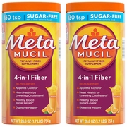 Metamucil, Psyllium Fiber Powder, Sugar Free, Orange, 260 Servings