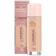 Mineral Fusion Cosmetics, Liquid Foundation - Olive 1 - Light, 1 oz