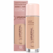 Mineral Fusion Cosmetics, Liquid Foundation - Warm 1 - Fair, 1 oz