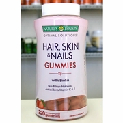 Nature's Bounty, Hair, Skin & Nails Gummies with Biotin, Strawberry Chewable, 220 ct