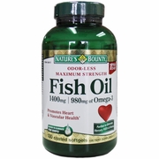Nature's Bounty, Maximum Strength Odorless Fish Oil 1400 mg, 980 mg Omega-3, 130 Coated Softgels