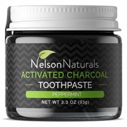 Nelson Naturals, Activated Charcoal Whitening Toothpaste, Peppermint, Value Size, 3.3 oz (93 g)