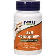 NOW Foods, Acidophilus 4 X 6, 60 Capsules