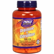 NOW Foods, Arginine & Citrulline 500/250, 120 Veg Capsules
