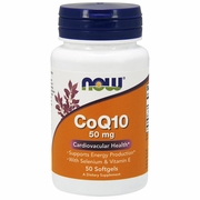 NOW Foods, CoQ10 50 mg, With Selenium & Vitamin E, 50 Softgels