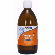 NOW Foods, Omega -3 Fish Oil Liquid Lemon Flavored, 16.9 oz