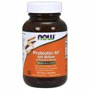 NOW Foods, Probiotic-10, 100 Billion, 10 Strains of Probiotic Bacteria, 30 Vegetarian Capsules