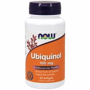 NOW Foods, Ubiquinol 100 mg, Active Antioxidant Form of CoQ10, 60 Softgels
