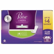 Poise, Very Light Absorbency Liners for Light Bladder Leakage Protection, Long Length, 132 ct