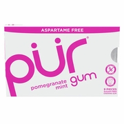 PUR, Chewing Gum Blister Pack - Pomegranate Mint, 9 Pieces
