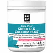 Pure Essence Labs, Ionic-Fizz Super D-K Calcium Plus Powder - Raspberry Lemonade, 420 g