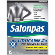 Salonpas, Lidocaine 4% Pain Relieving Gel-Patch, 15 Patches