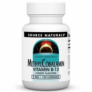 Source Naturals, MethylCobalamin 5 mg Cherry Flavored Vitamin B-12, 120 Lozenges Source Naturals, MethylCobalamin 5 mg Cherry Flavored Vitamin B-12, 120 Lozenges