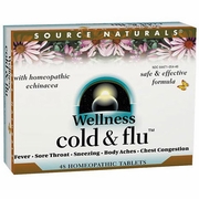 Source Naturals, Wellness Cold and Flu Homeopathic, 48 Tablets