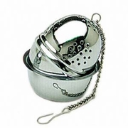 StarWest Botanicals, Small Tea Ball Infuser w/Tray, Stainless Steel, 1 pc