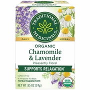 Traditional Medicinals Teas, Organic Chamomile & Lavender Tea, 16 Tea Bags