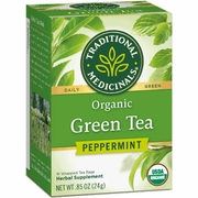 Traditional Medicinals Teas, Organic Green Tea Peppermint, 16 Tea Bags