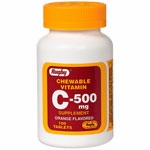 Watson Rugby Labs, Chewable Vitamin C 500 mg, Orange, 100 Tablets