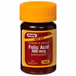 Watson Rugby Labs, Folic Acid 400 mcg, 100 Tablets