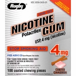 Watson Rugby Labs, Nicotine Gum 4 mg, 100 Chewing Pieces