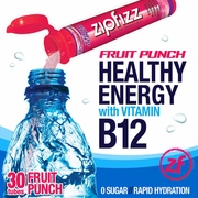 Zipfizz, Healthy Energy Drink Mix, Fruit Punch, 30 Tubes