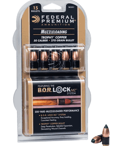 Federal Premium Trophy Copper 50 Cal 270 GR Muzzleloader Bullets (Box of 15)