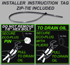 Instructional Wire Tag For Aluminum Oil Pan / Eco-Plug Steel T-Bolt