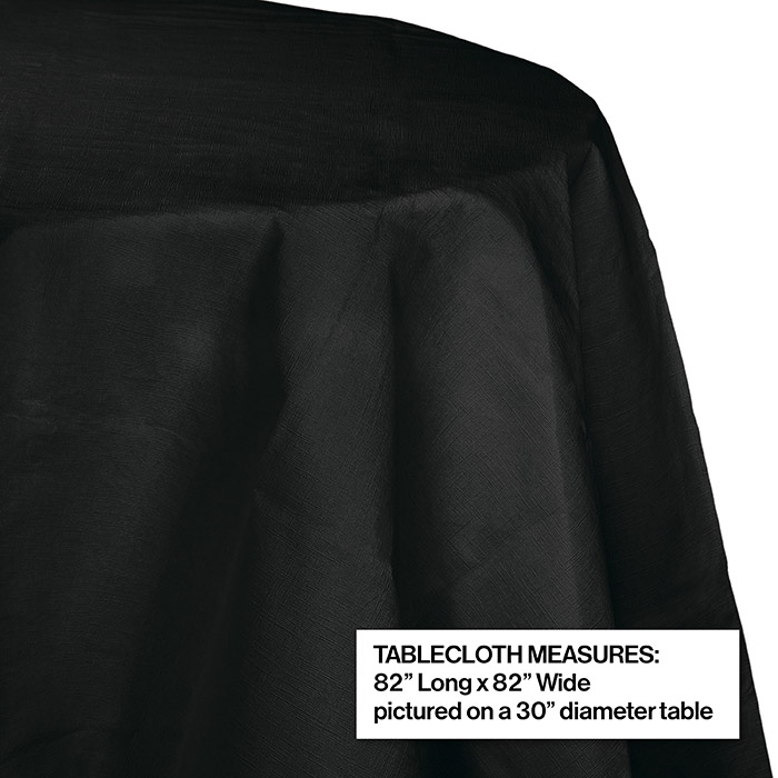 Black Velvet Round Paper Tablecloths 1 / pkg, 12 pkgs / case