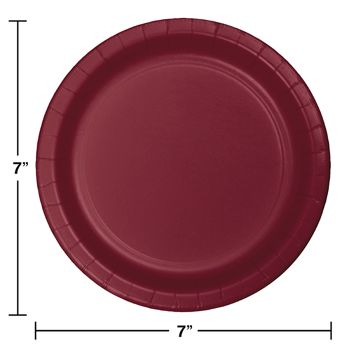 Burgundy Dessert Plates 24 / pkg, 10 pkgs / case Bulk Price