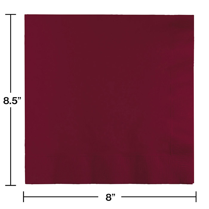 Bulk Burgundy Dinner Napkins 3 Ply 250 ct