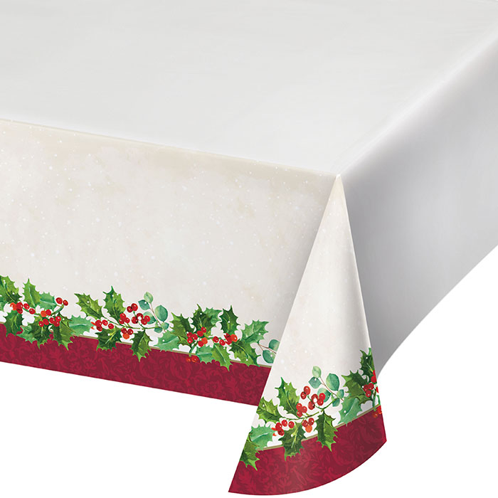 Wholesale Christmas Holly Paper Tablecloths