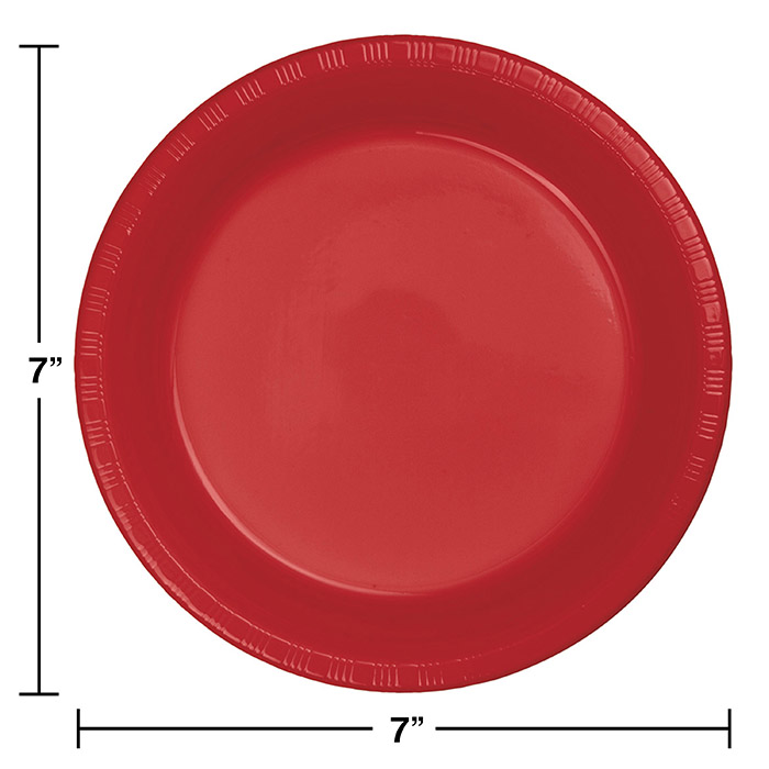 Wholesale Classic Red Plastic Dessert Plates 240 ct