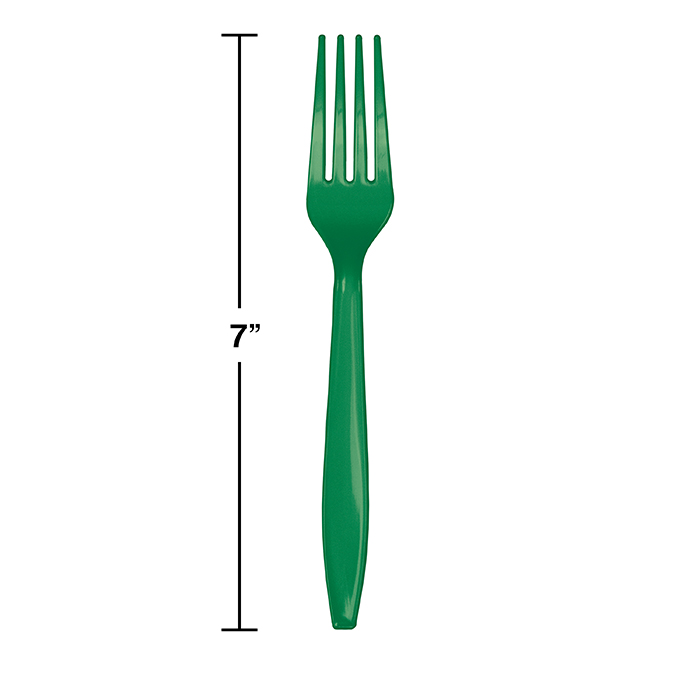 Bulk Emerald Green Bulk Plastic Forks 50 / pkg, 12 pkgs / case