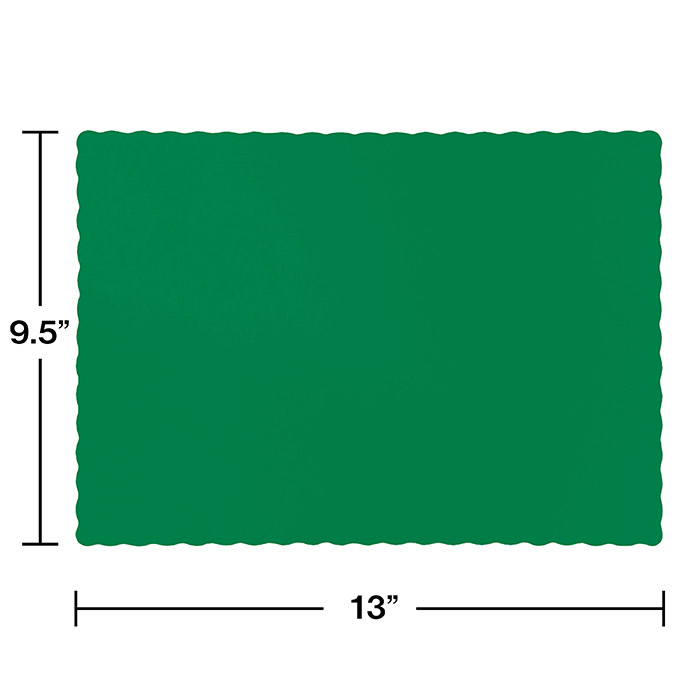 Bulk Emerald Green Paper Placemats 50 / pkg, 12 pkgs / case