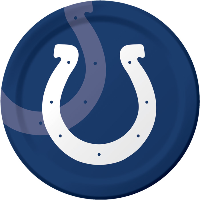 Bulk Indianapolis Colts Dinner Plates 8 / pkg, 12 pkgs / case